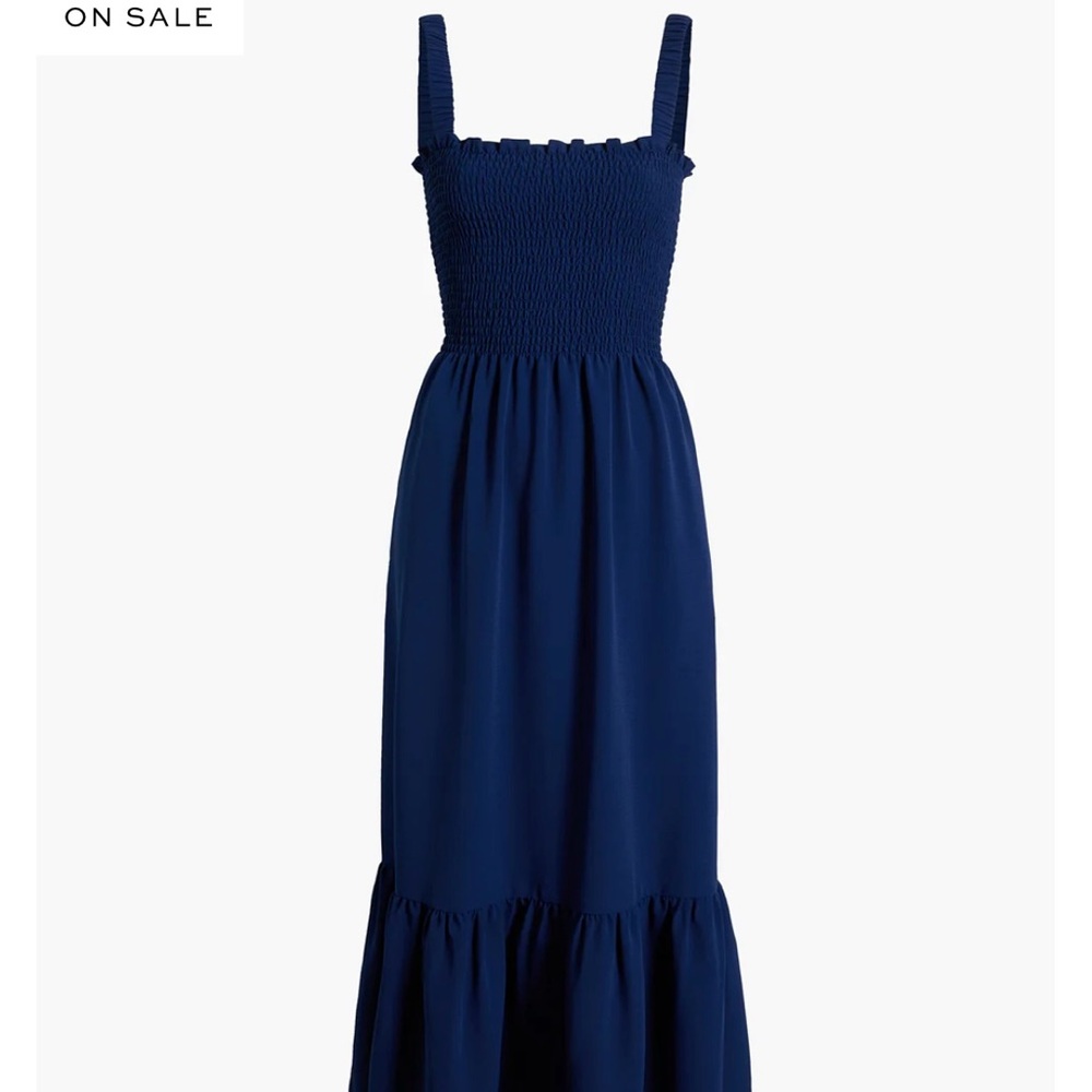 Hill House Navy Blue Smocked Maxi Dress